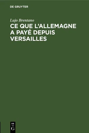 Ce que l'Allemagne a payé depuis Versailles