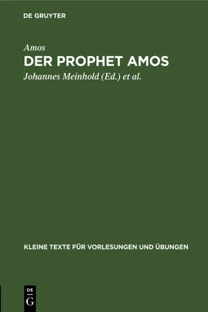 Der Prophet Amos