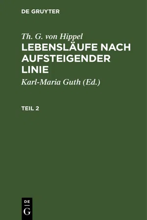 Th. G. von Hippel: Lebensläufe nach aufsteigender Linie. Teil 2