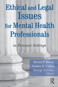 Ethical and Legal Issues for Mental Health Professionals_cover