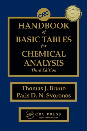 CRC Handbook of Basic Tables for Chemical Analysis