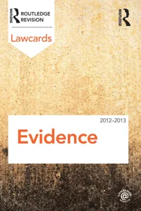 Evidence Lawcards 2012-2013_cover