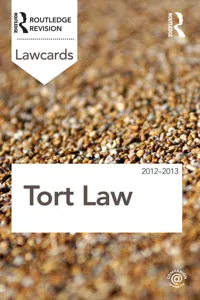 Tort Lawcards 2012-2013_cover