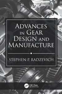 Advances in Gear Design and Manufacture_cover