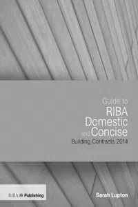 Guide to the RIBA Domestic and Concise Building Contracts 2014_cover