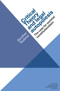 Critical theory and legal autopoiesis_cover