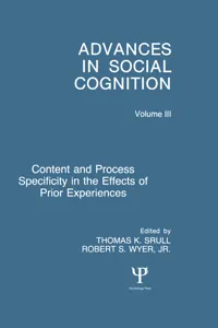 Content and Process Specificity in the Effects of Prior Experiences_cover