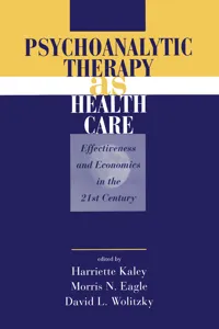 Psychoanalytic Therapy as Health Care_cover