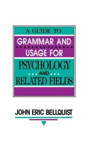 A Guide To Grammar and Usage for Psychology and Related Fields_cover