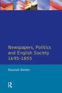 Newspapers and English Society 1695-1855_cover