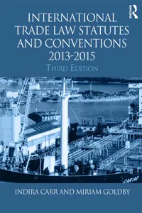 International Trade Law Statutes and Conventions 2013-2015_cover