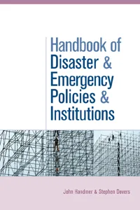 The Handbook of Disaster and Emergency Policies and Institutions_cover