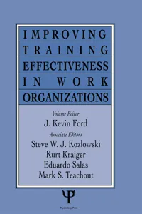 Improving Training Effectiveness in Work Organizations_cover