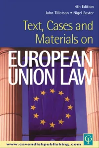 Text, Cases and Materials on European Union Law_cover