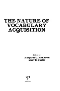 The Nature of Vocabulary Acquisition_cover