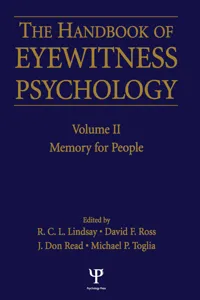 Handbook Of Eyewitness Psychology 2 Volume Set_cover