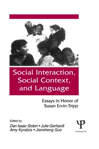 Social interaction, Social Context, and Language_cover