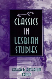 Classics in Lesbian Studies_cover