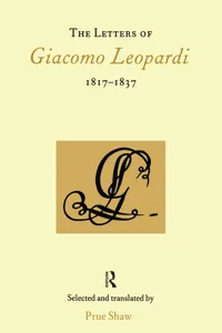 The Letters of Giacomo Leopardi 1817-1837_cover