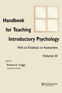 Handbook for Teaching Introductory Psychology_cover