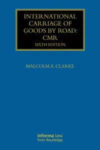 International Carriage of Goods by Road: CMR_cover