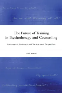The Future of Training in Psychotherapy and Counselling_cover