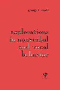 Explorations in Nonverbal and Vocal Behavior_cover