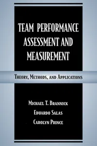 Team Performance Assessment and Measurement_cover