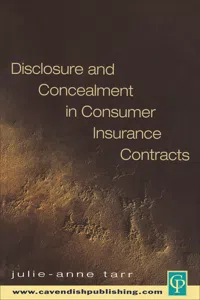 Disclosure and Concealment in Consumer Insurance Contracts_cover