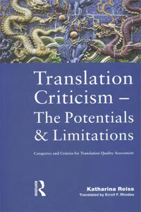 Translation Criticism- Potentials and Limitations_cover