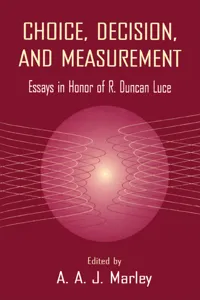 Choice, Decision, and Measurement_cover