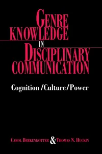 Genre Knowledge in Disciplinary Communication_cover