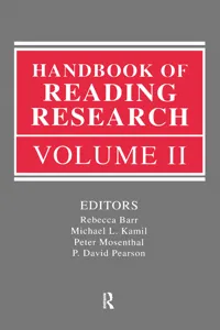 Handbook of Reading Research, Volume II_cover