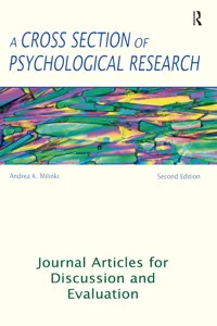 A Cross Section of Psychological Research_cover