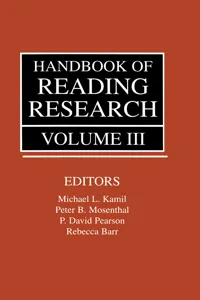 Handbook of Reading Research, Volume III_cover