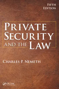 Private Security and the Law_cover