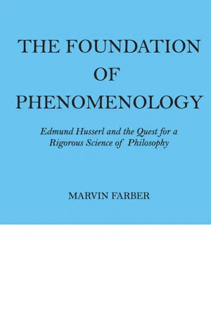 The Foundation of Phenomenology