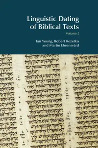 Linguistic Dating of Biblical Texts: Volume 2_cover