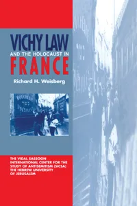 Vichy Law and the Holocaust in France_cover