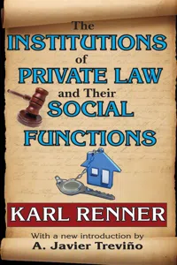 The Institutions of Private Law and Their Social Functions_cover