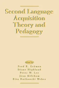 Second Language Acquisition Theory and Pedagogy_cover