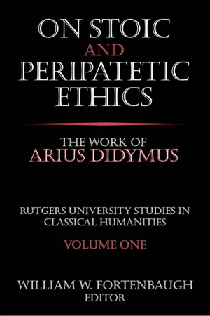 On Stoic and Peripatetic Ethics