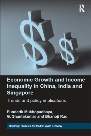 Economic Growth and Income Inequality in China, India and Singapore