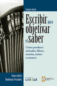 Escribir para objetivar el saber_cover