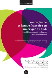 Francophonie et langue française en Amérique du Sud_cover