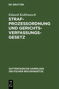 Strafprozessordnung und Gerichtsverfassungsgesetz_cover