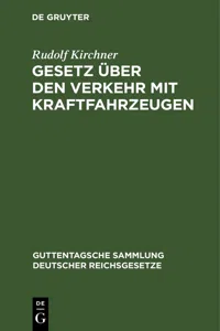 Gesetz über den Verkehr mit Kraftfahrzeugen_cover