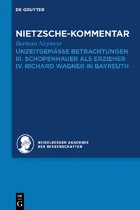 Kommentar zu Nietzsches "Unzeitgemässen Betrachtungen"_cover