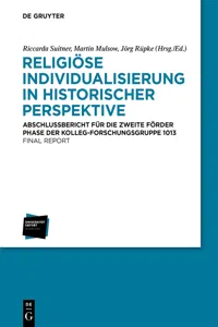 Religiöse Individualisierung in historischer Perspektive / Religious Individualisation in Historical Perspective_cover