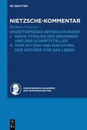 Kommentar zu Nietzsches "Unzeitgemässen Betrachtungen"